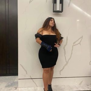 80’s black tight dress